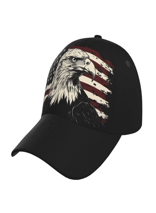 KKRMTUG American Flag Baseball Cap, Patriotic USA Hat for Men and Women，Adjustable Bald Eagle with American Flag Baseball Hats Sun Visor Caps Trucker Hats Unisex - Image 1